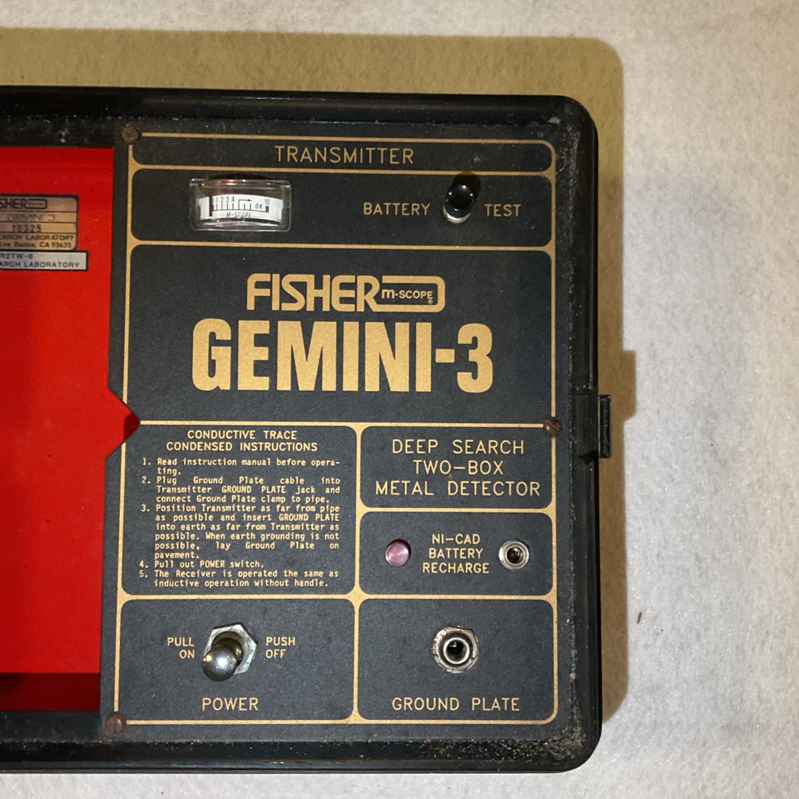 Fisher Gemini 3 Deep Search Metal Detector