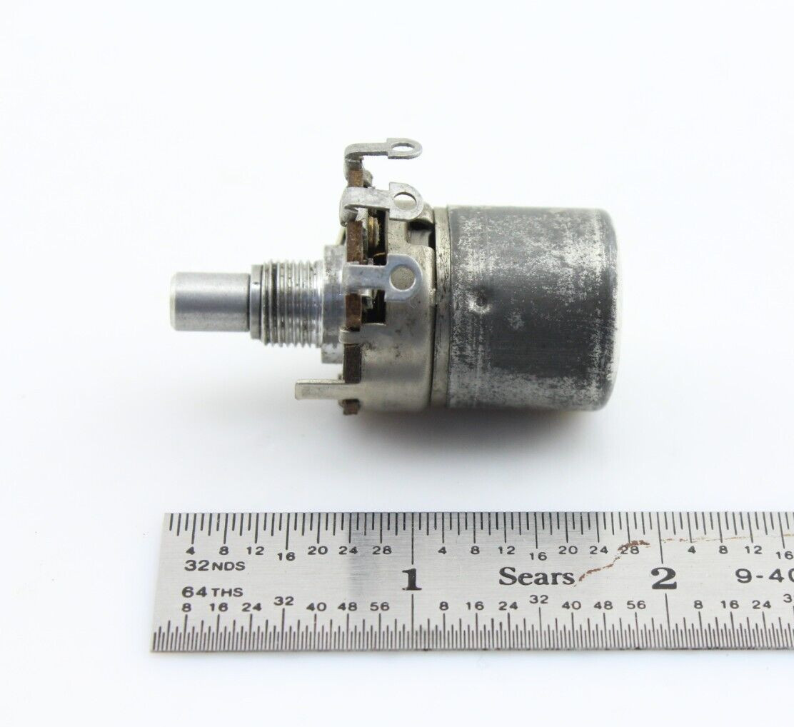 Vintage 1955 Stackpole 1M Ohm Audio Taper Potentiometer Switched RF Shield Cup