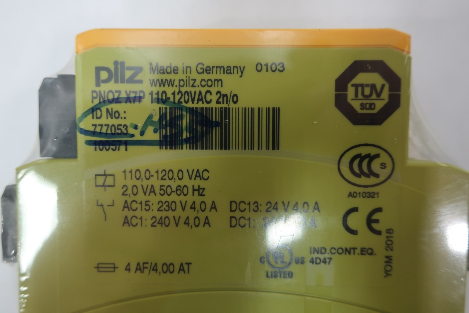Pilz PNOZ X7P 110-120VAC 2N/O 777053 Safety Relay