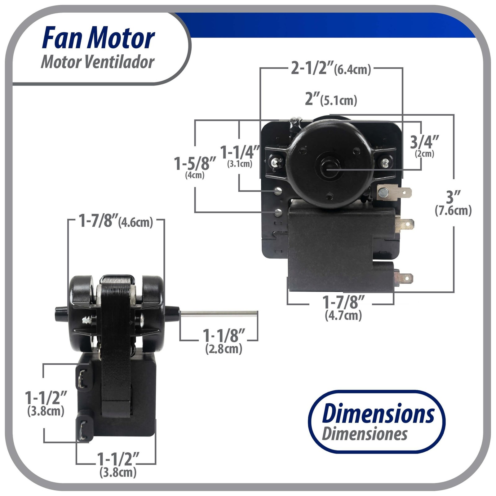 Appli Parts APFM-2268 Evaporator Fan Motor for refrigerators and freezers 110 V,