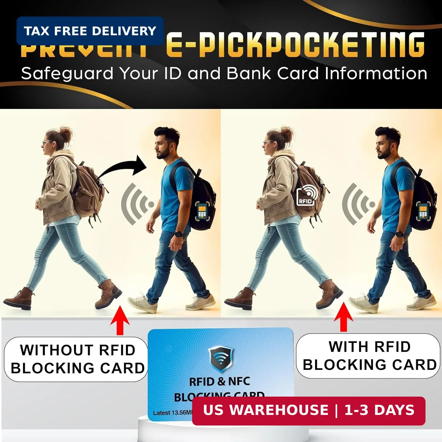 5 Pack RFID Blocking Card for Credit Debit ID Card, Sky Blue | Slim A