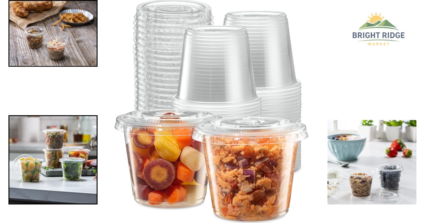 Clear Portion Control Cups for Meal Prep, Souffle, and Craft Use – 100 Count