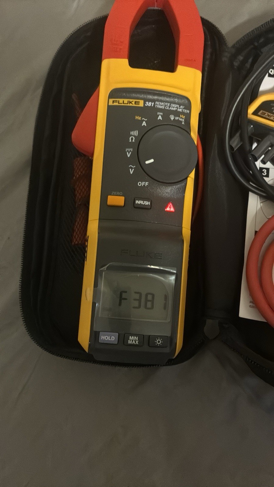 Fluke 381 True-RMS Clamp Meter Remote Display w/ Case, Leads, Backlight