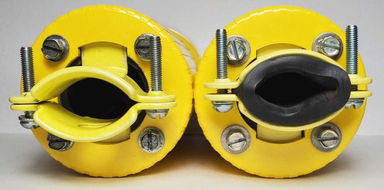 Hubbellock Steel Cover Grounded 60A 600V.A.C Male & Female body SET