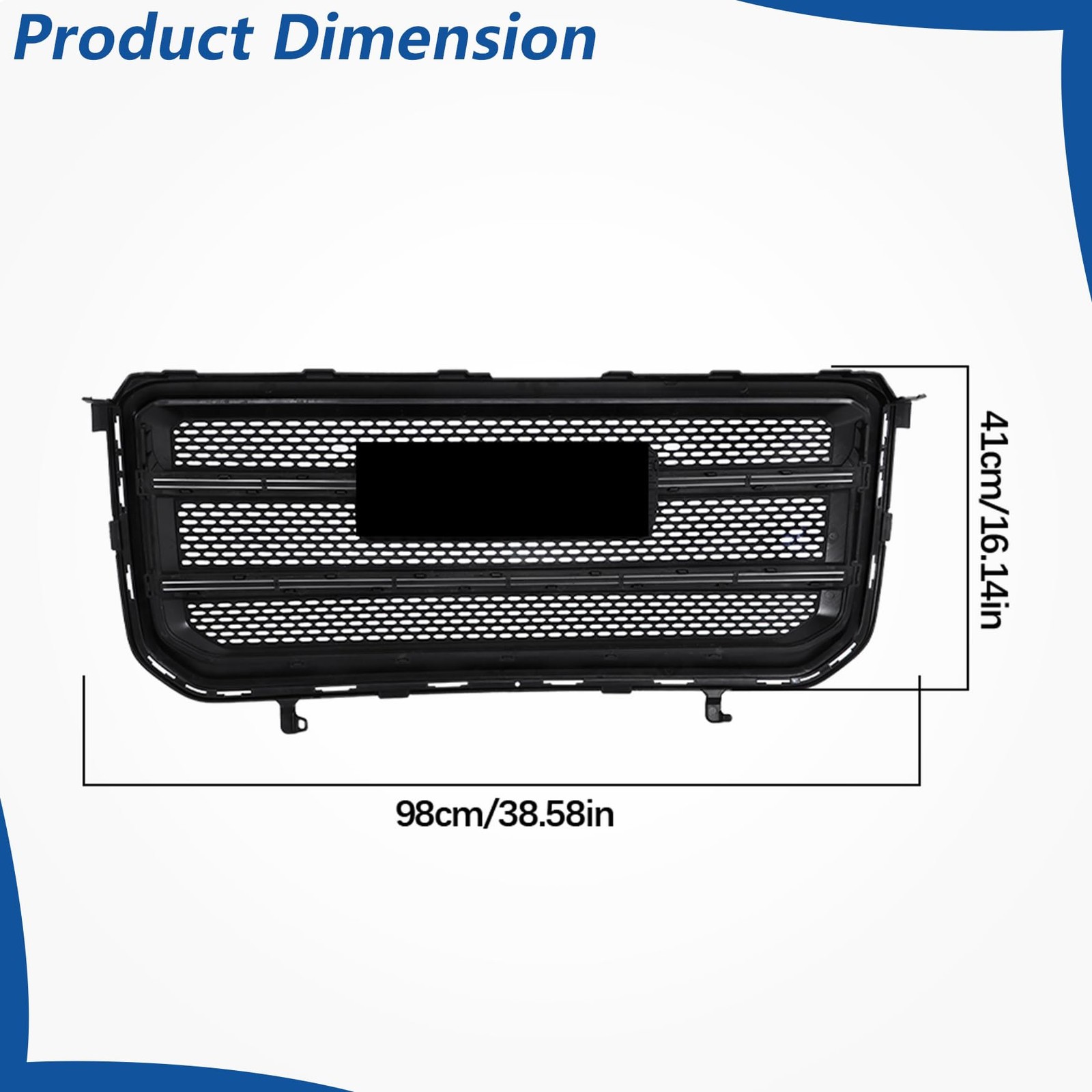 Glossy Black Front Bumper Grille Upper Mesh Style for Acadia Denali 2013-2016
