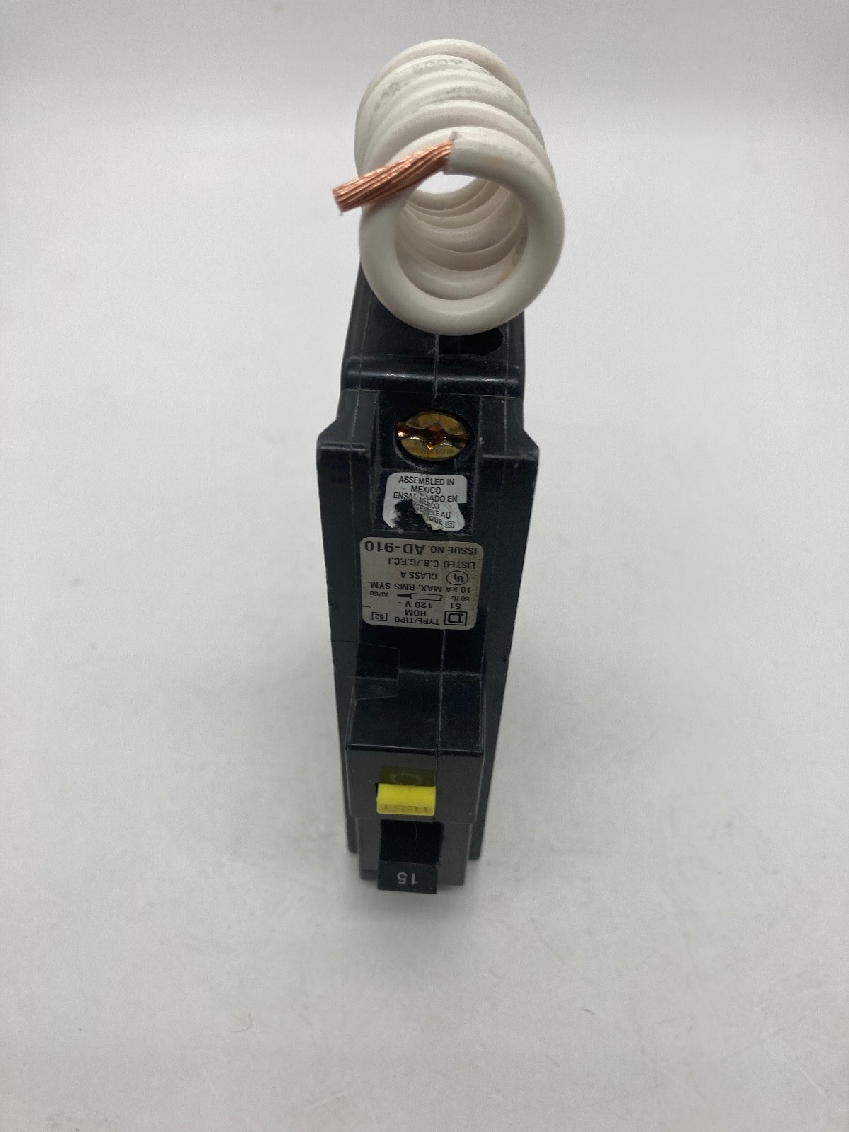 Homeline HOM115GFI 15 Amp 1 Pole 120V Plug On Ground Fault GFCI Circuit Breaker