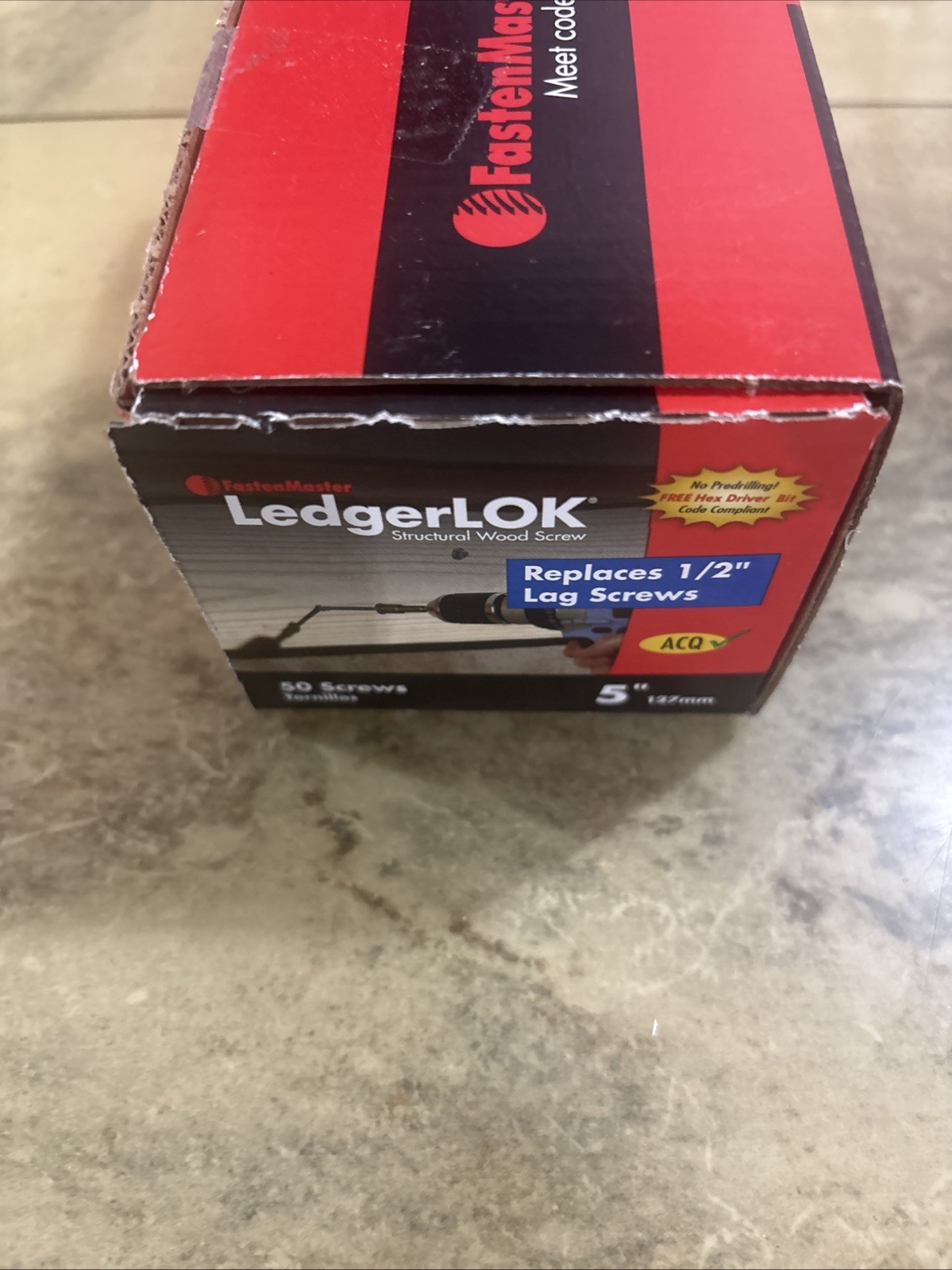 FastenMaster LedgerLOK 5 in.Structural Hex Head Wood Screws Deck Ledger Fastener