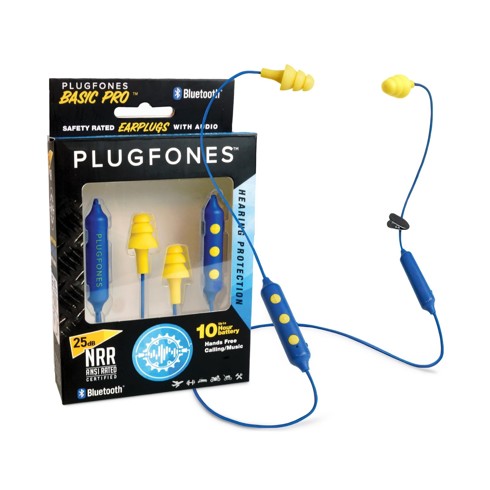 Plugfones Basic Pro Earplug Headphones Wireless Bluetooth in-Ea… FAST USA SHIP