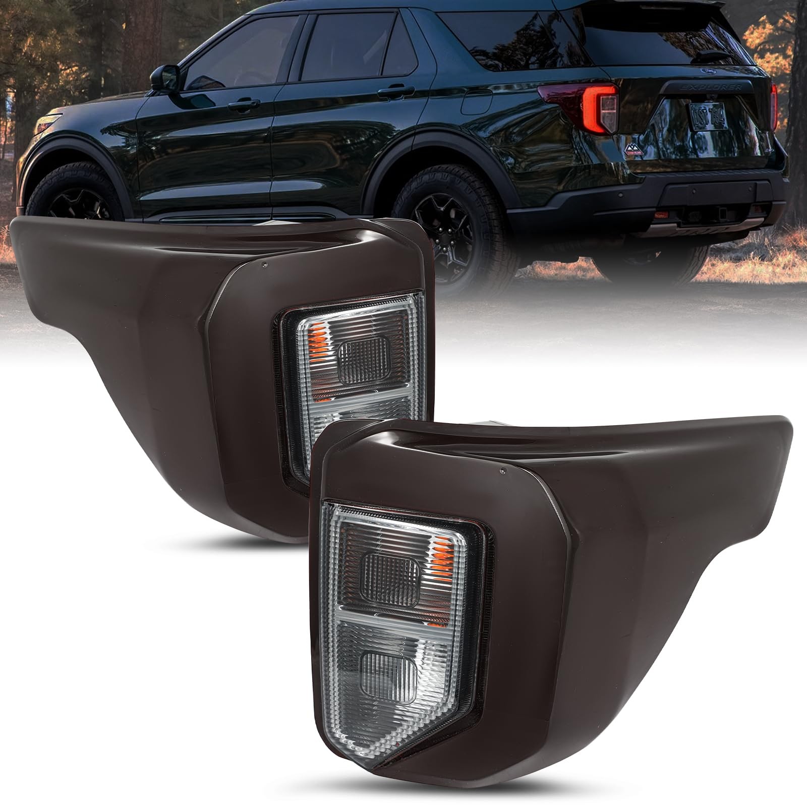 LED Tail Light Assembly for 2020-2024 Explorer Left Right Side Dark Red Smoke