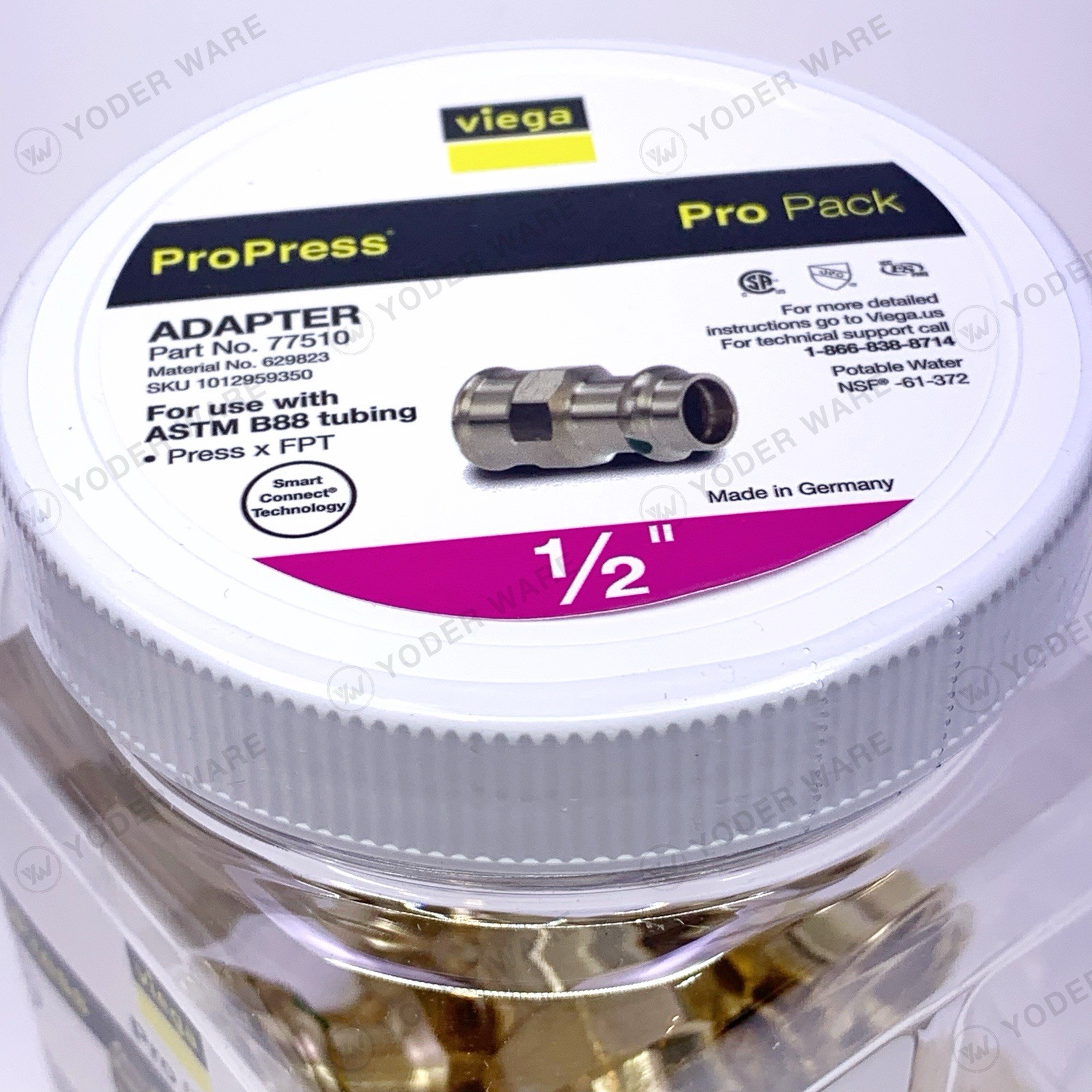 Viega ProPress 1/2 in. Press x 1/2 in. FPT Zero-Lead Bronze Adapter (10-Pack)