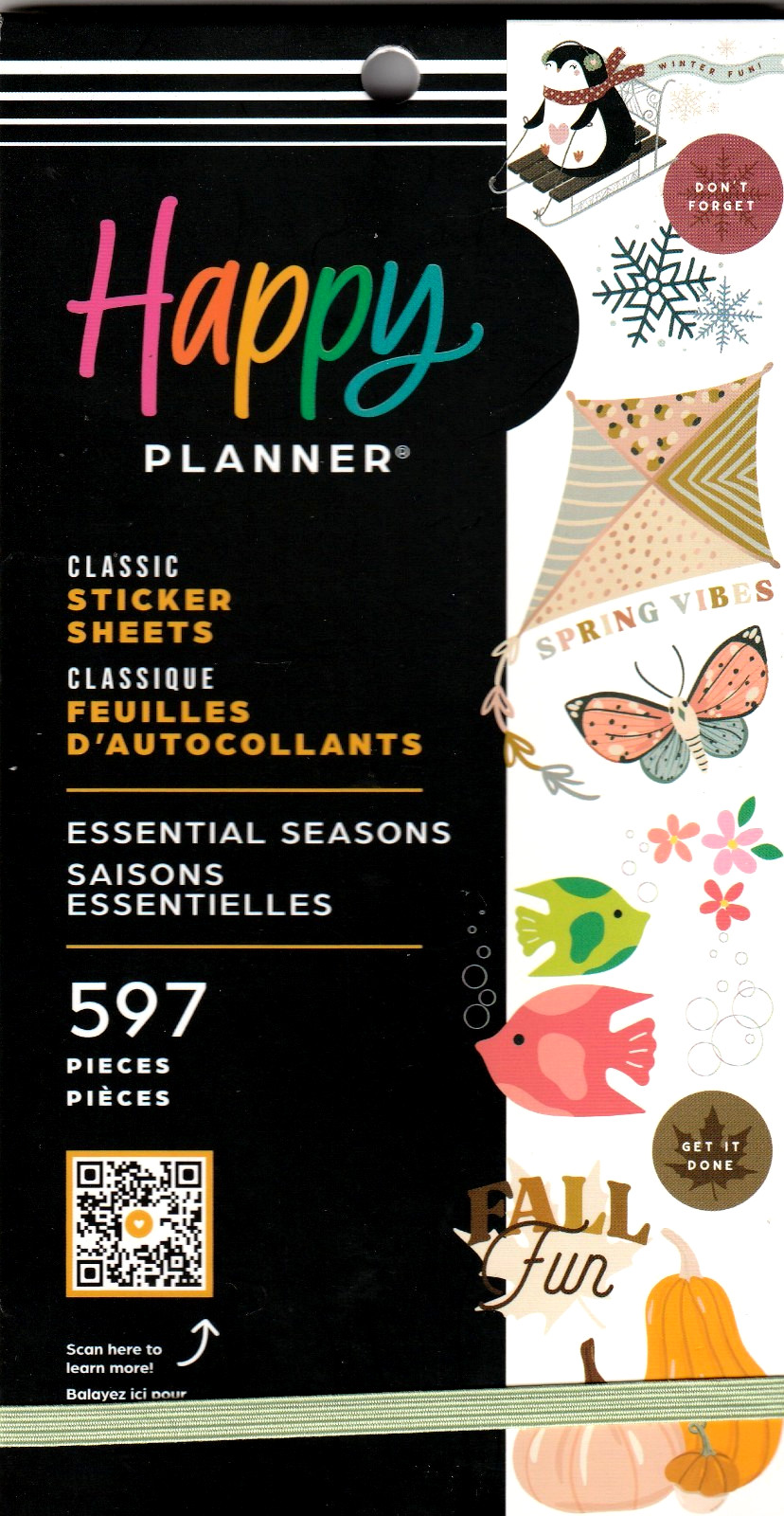 Happy Planner ESSENTIAL SEASONS Sticker Book – 30 Pages – 597 Pieces – NEW