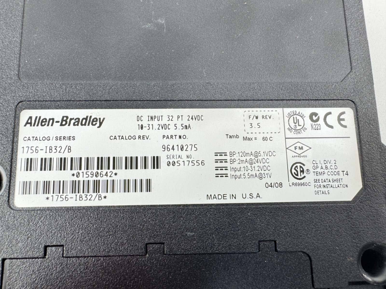 Allen-Bradley 1756-IB32/B ControlLogix Input Module