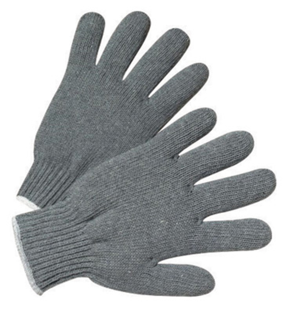 12 PAIR 1 DOZEN GRAY STRING KNIT POLY COTTON WORK GLOVES PAIRS GREY LARGE L