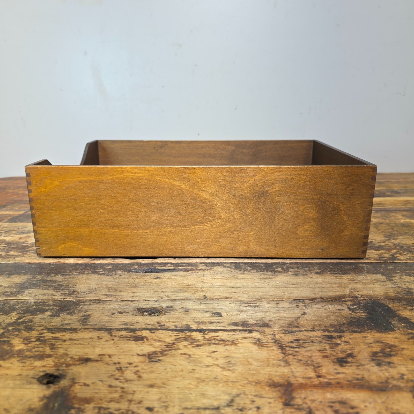 Vintage Walnut Deep Desk Tray / Document Organizer (1950s-1960s) 4.25″H