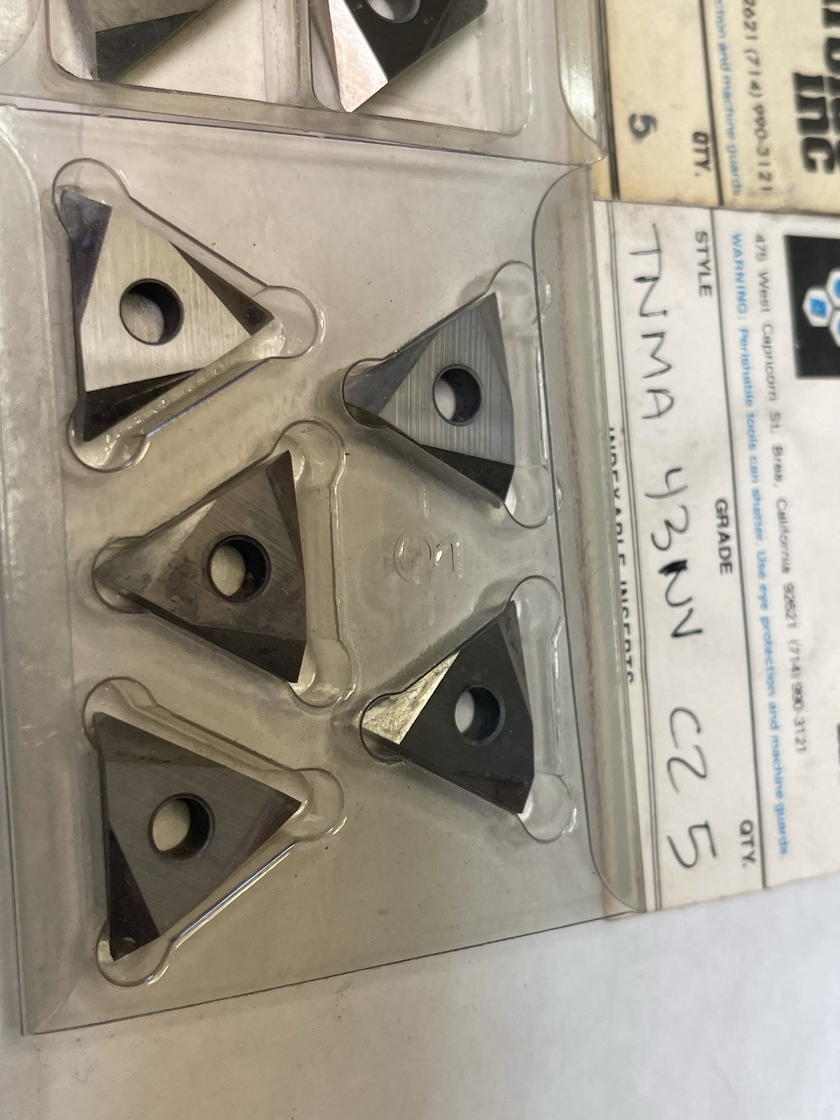 Rudell TNMA-43 NV C-2 Carbide On-Edge Threading Inserts Qty.10 (26MY197)