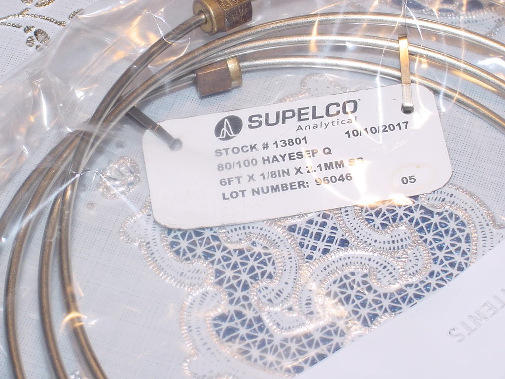 Supelco 13801, 80/100 HayeSep Q 6 Foot x 1/8 Inch X 2.1MM Stainless Steel, NEW!