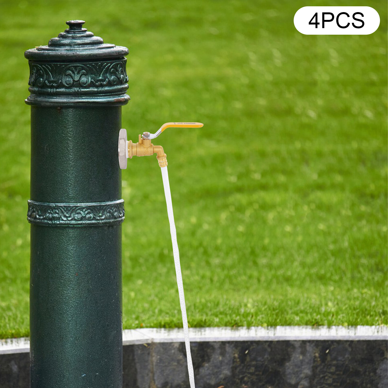 4pcs Rain Barrel Spigot Brass Barrel Faucet For 55 Gallon Drum W/ 4 PTFE Tapes