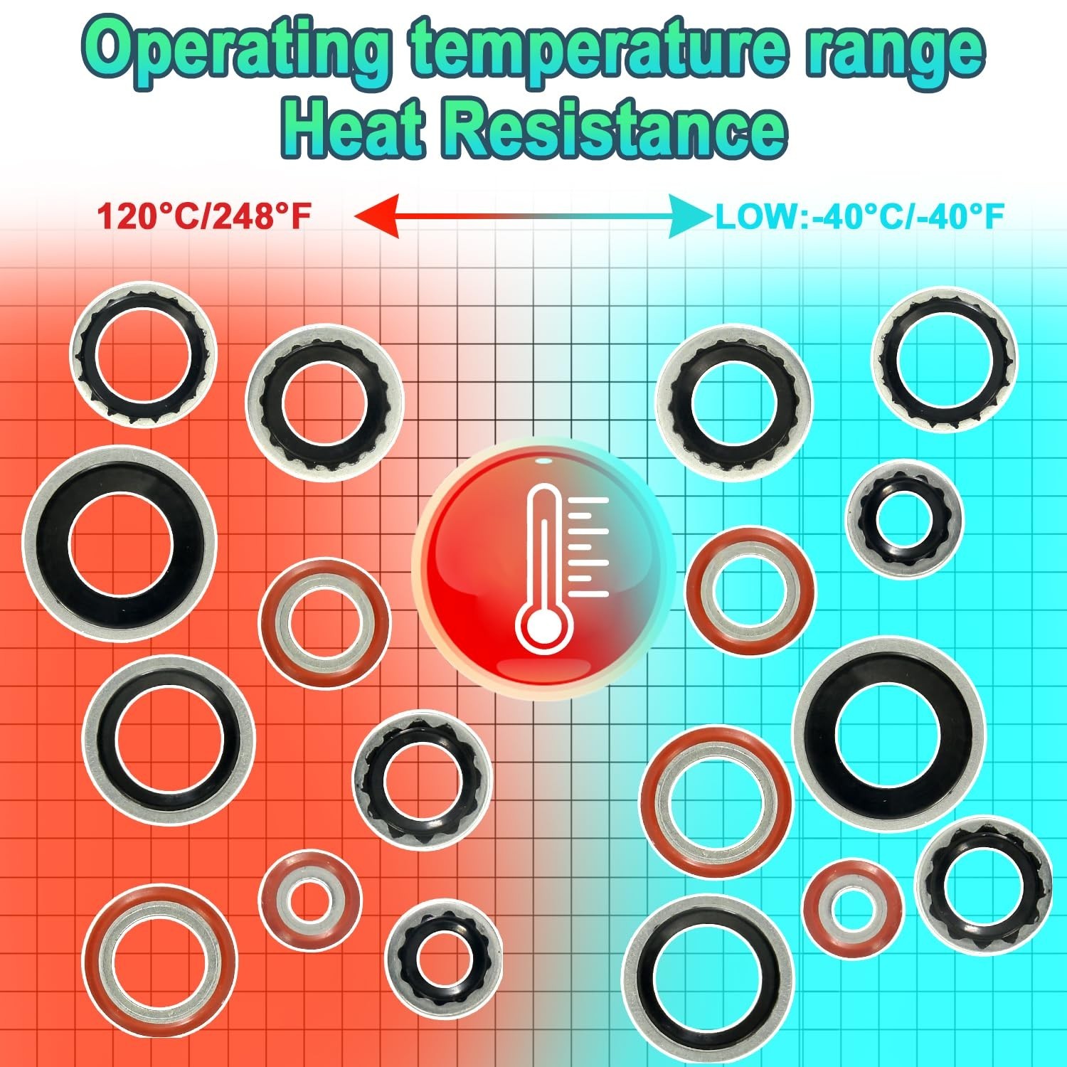 Lucstar 400Pcs AC O Ring Kit – A/C Compressor Seal Gasket Assortment