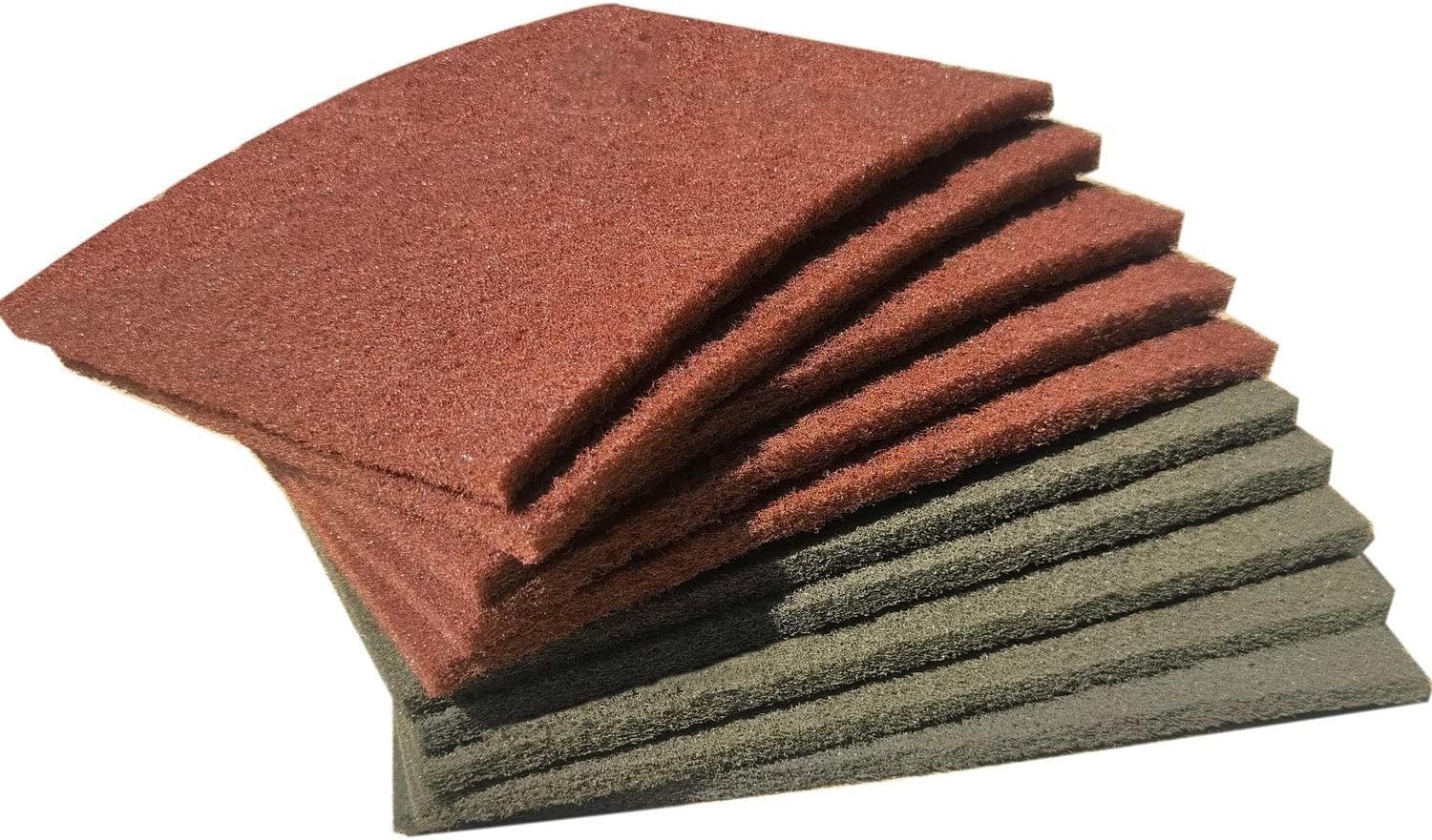 Premium 10 Pack 6″ x 9″ General Purpose Scuff Pads 6 x 9 inches, Brown + Grey
