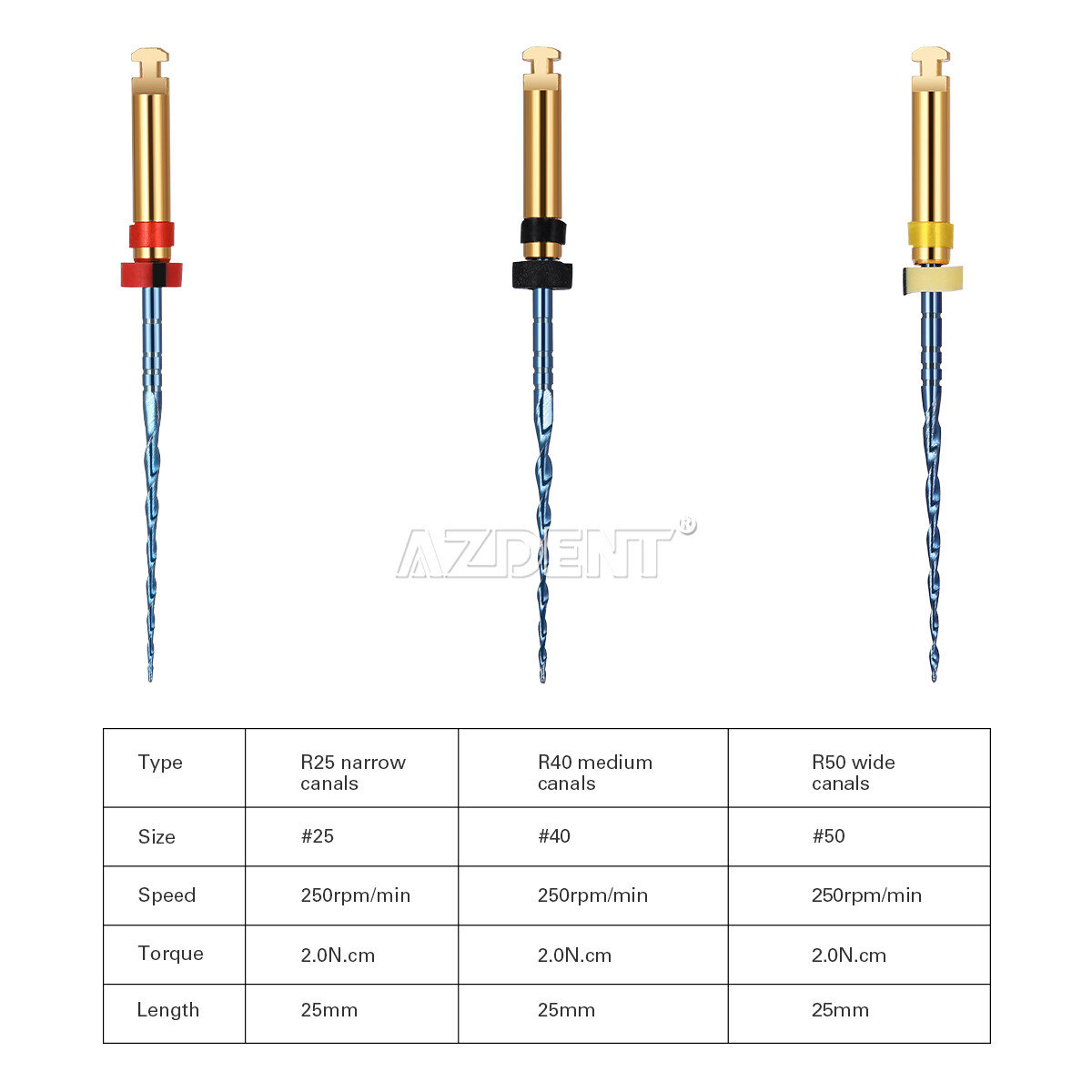 Lima rotatoria dental endodóntica Niti Activada por calor Reciprocante 21/25MM