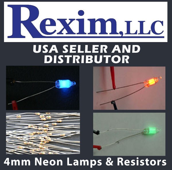 30 pcs Neon Bulb 4mm Mix Colors Red NE-2 Green Blue w/Separate Resistors