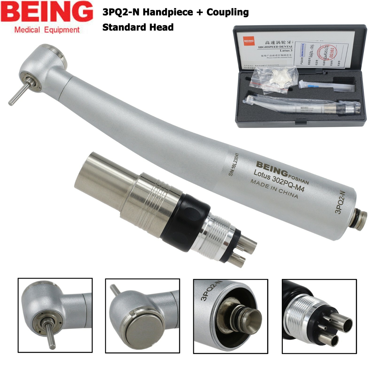BEING Dental High Speed Handpiece NSK Phatelus Machlite Quick Coupling 4 Holes