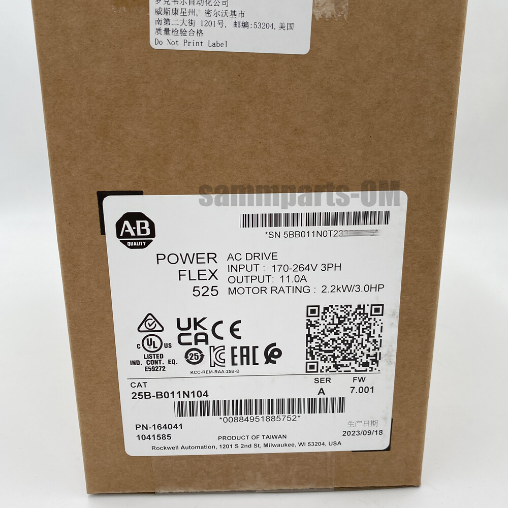 Allen-Bradley 25B-B011N104 Ser A PowerFlex 525 AC Drive 3HP 2023 New Sealed TX