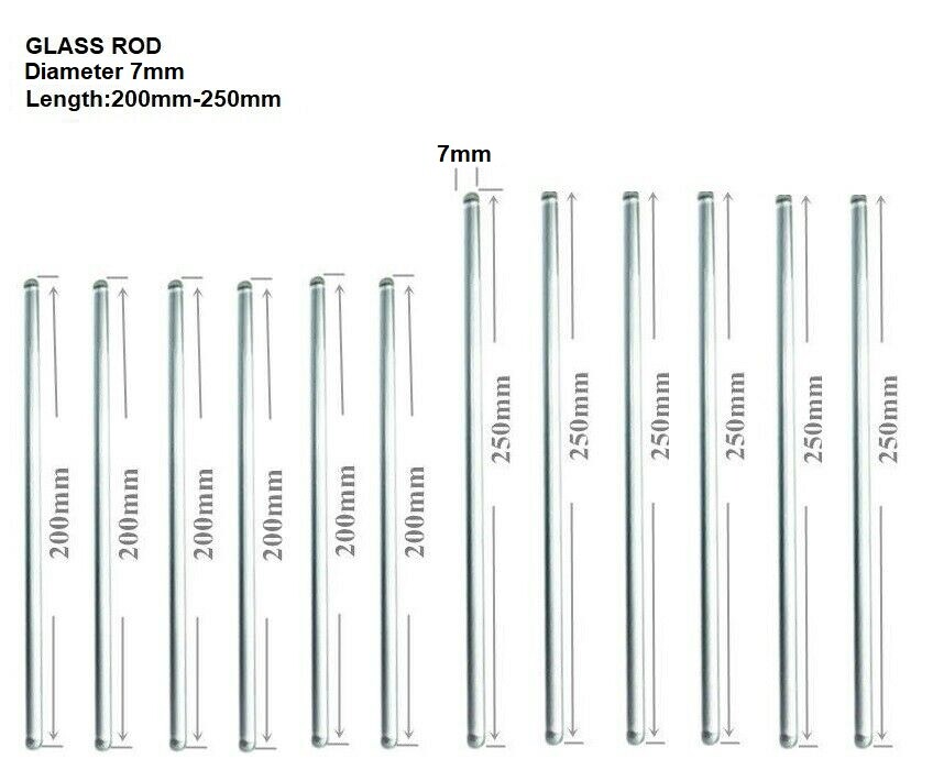 Glass Stirring Rods 8″10″ Stir Stick for Lab, Kitchen, Science Education 12/Pack