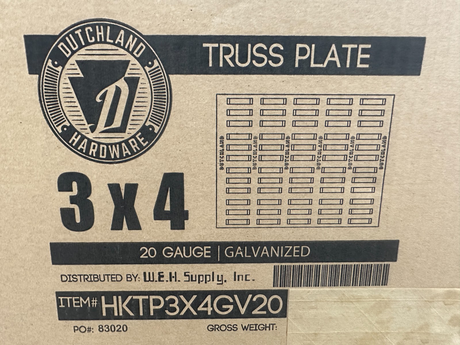 360 QTY 3″ x 4″ Truss Plate Mending Plate Structural Plates Zinc nail tooth