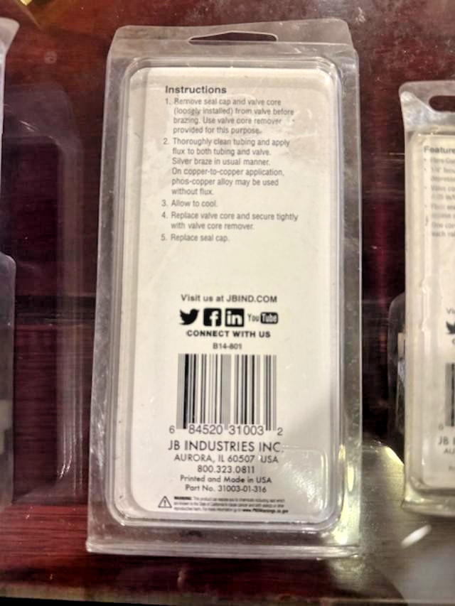 LOT OF 3, JB Just Better A31734 1/4” (3-pack), A31136 (3-PACK), A31003 (5-PACK)