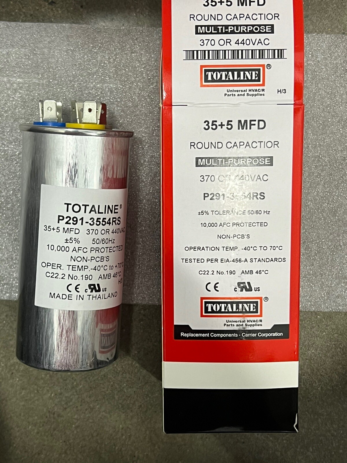 Totaline Carrier Bryant Dual Run Capacitor 35/5 uf 370/440 V P291-3554RS
