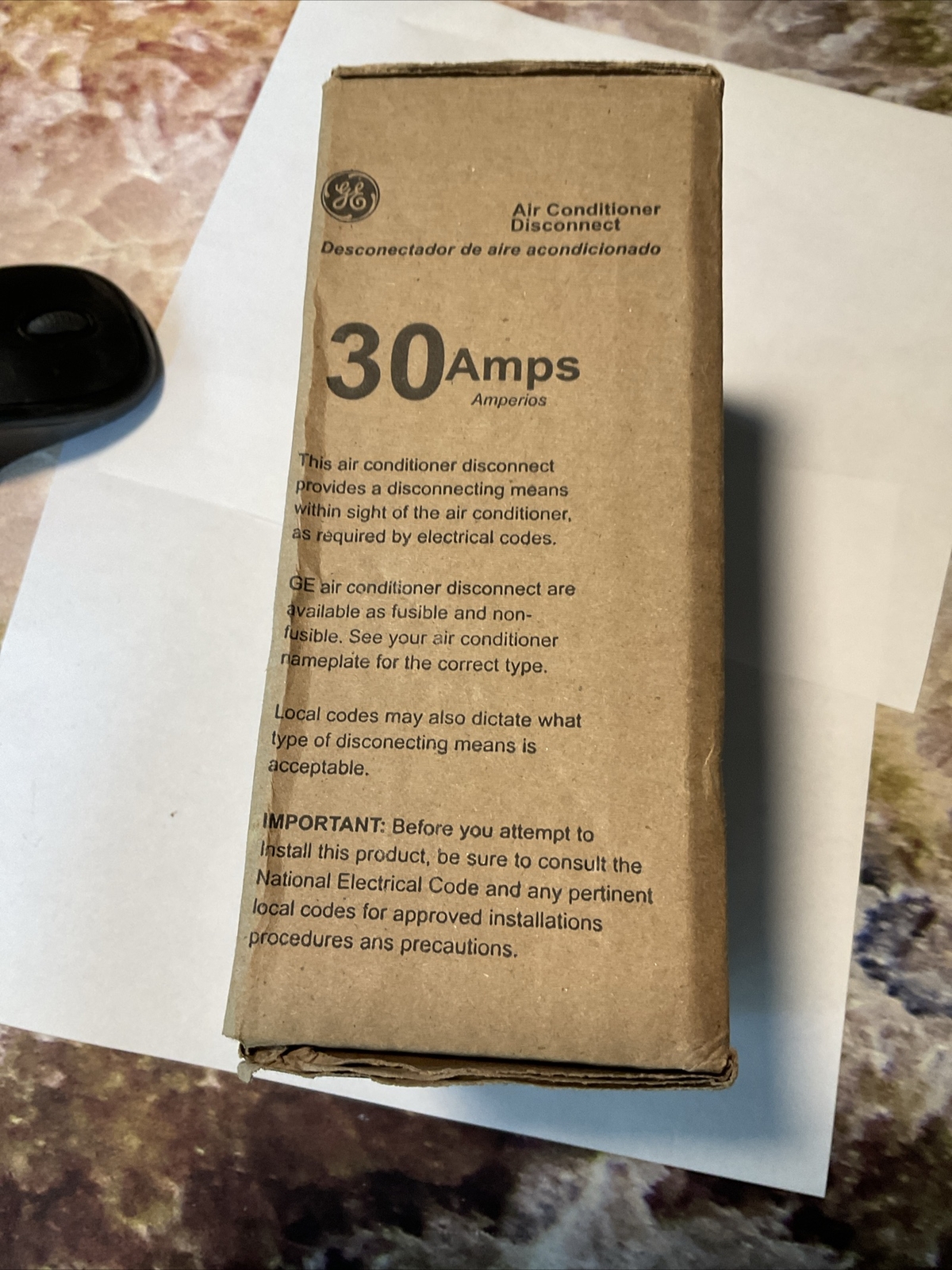 (1) NEW GE 30-Amp 120/240-Volt Fused Air Conditioner Disconnect – TF30RCP