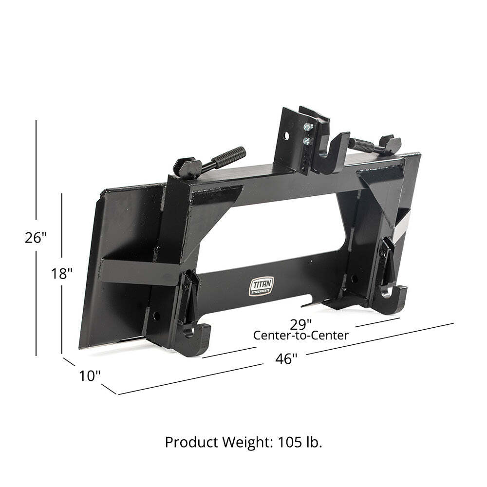 Adapter To Convert Full Size Universal Quick Tach To Quick Hitch 3 Point Cat 1,2