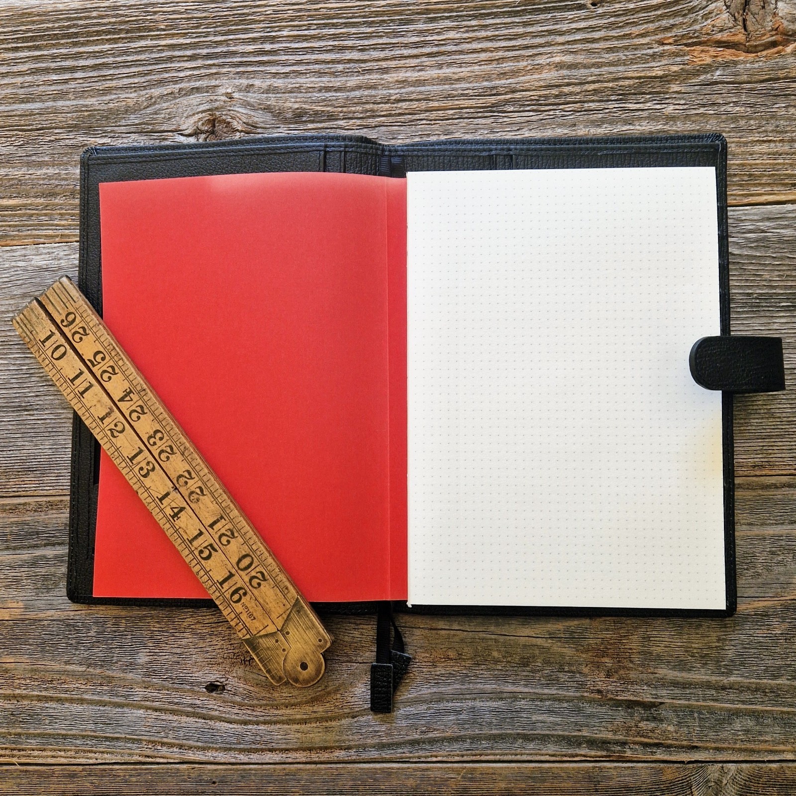 Fabriano A5 Leather Writing Case w/ Notepad | Black Leather Portfolio