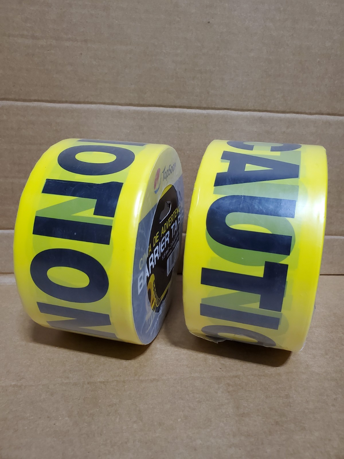(2 Rolls) 3 in. x 1000 ft. 1.5 mil Caution/Cuidado Standard Barricade Tape