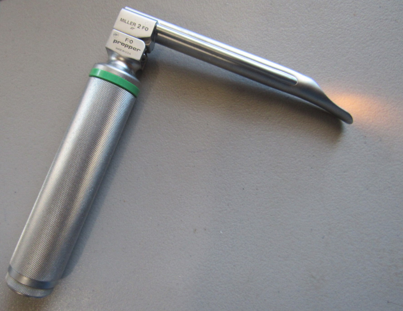 PROPPER Handle F/O Fiber Optic Laryngoscope w/ #2 Miller Blade Tested & Working