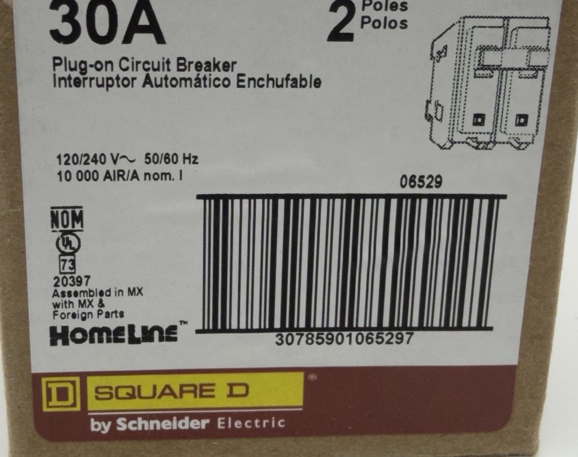 Square D HOM230 Circuit Breaker 30 Amp 2-Pole Homeline NEW