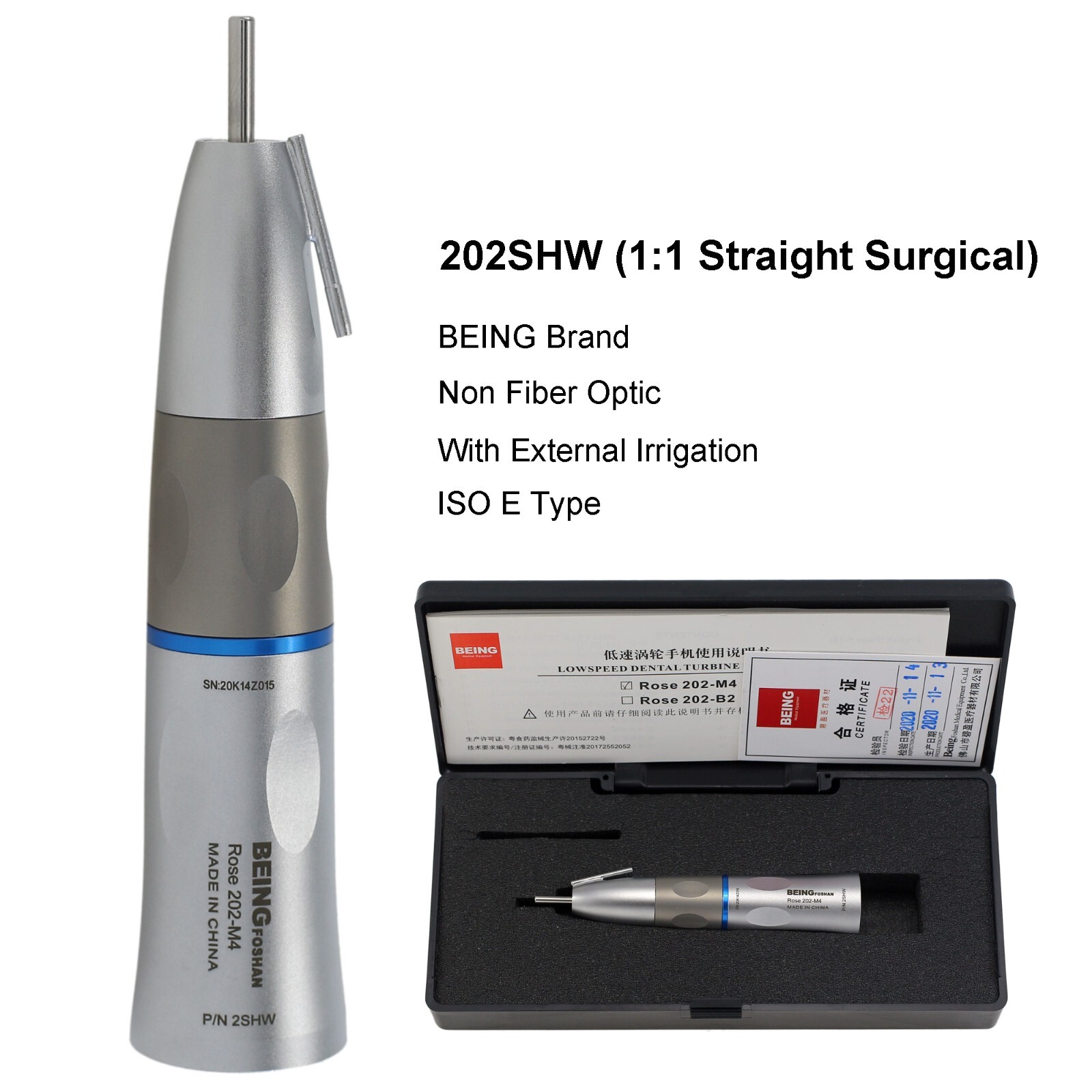 COXO Dental Surgical Handpiece 20:1 Implant Contra Angle LED 1:1 Straight Nose