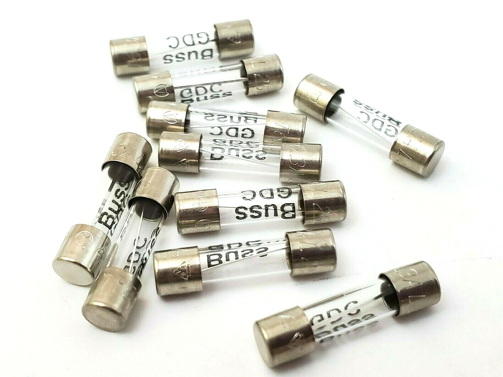 Lot of 10 Bussmann GDC6.3 Glass Fuses 250V 6.3 Amp Slow Blow 5×20 mm GDC6.3A