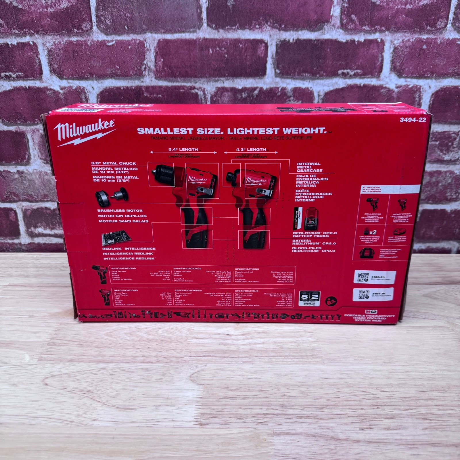 Milwaukee 3494-22 M12 12V Subcompact Brushless 2-Tool Combo Kit