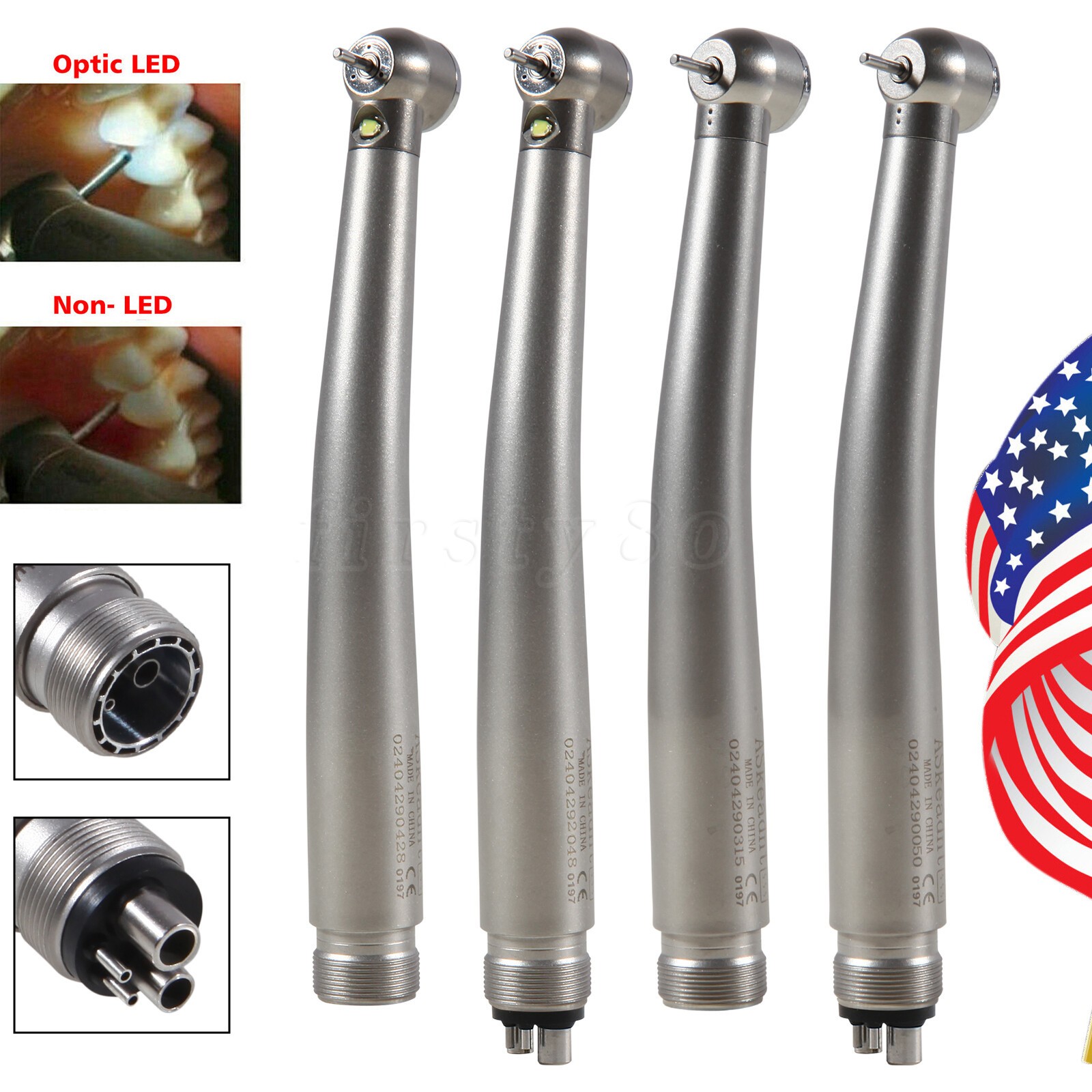 NSK Style Dental Fiber Optic LED E-generator / High Speed Handpiece 2HOLE/4HOLE