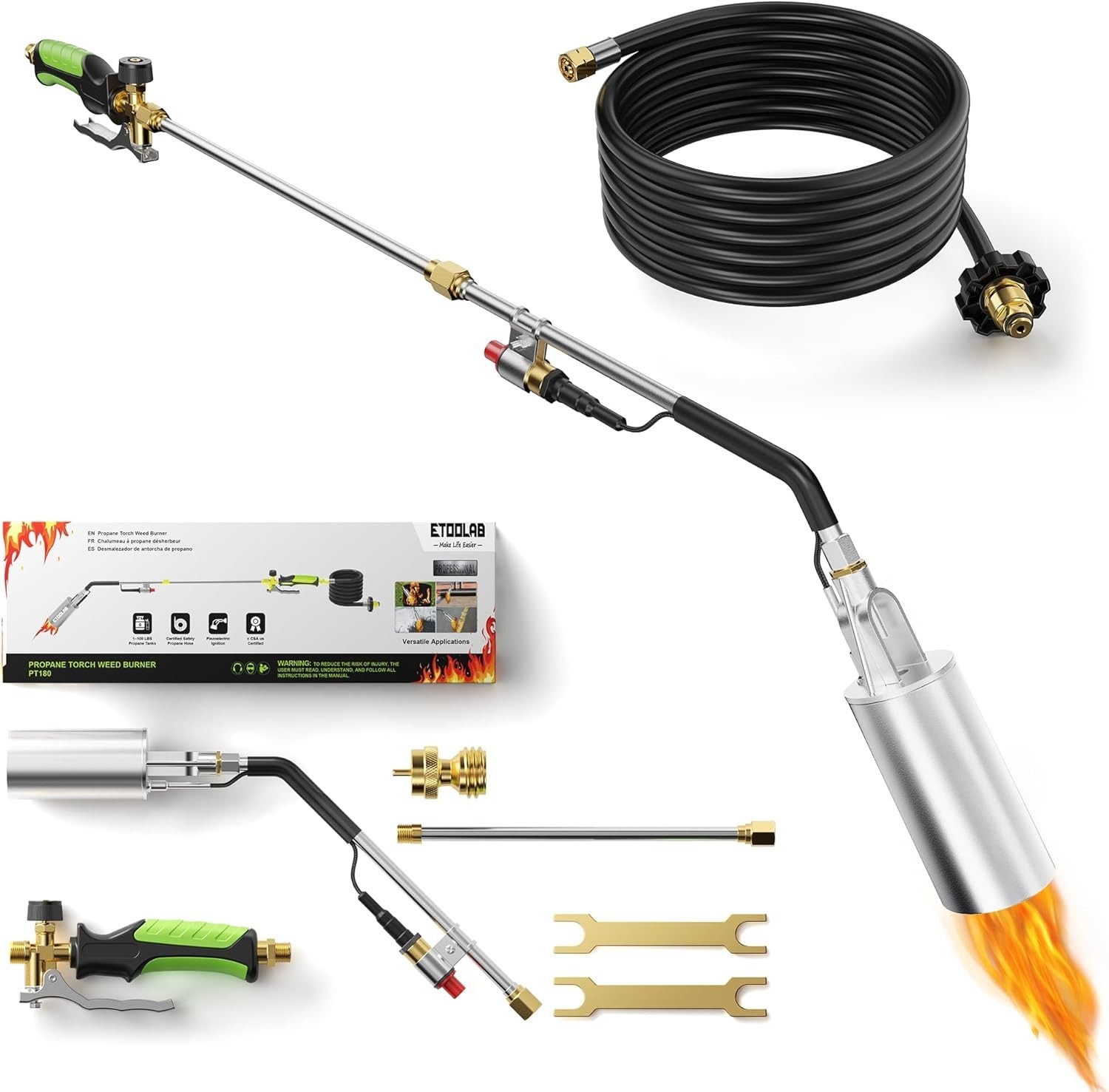 Propane Torch Weed Burner, 14FT Hose High Output Weed Torch with Self Igniter an