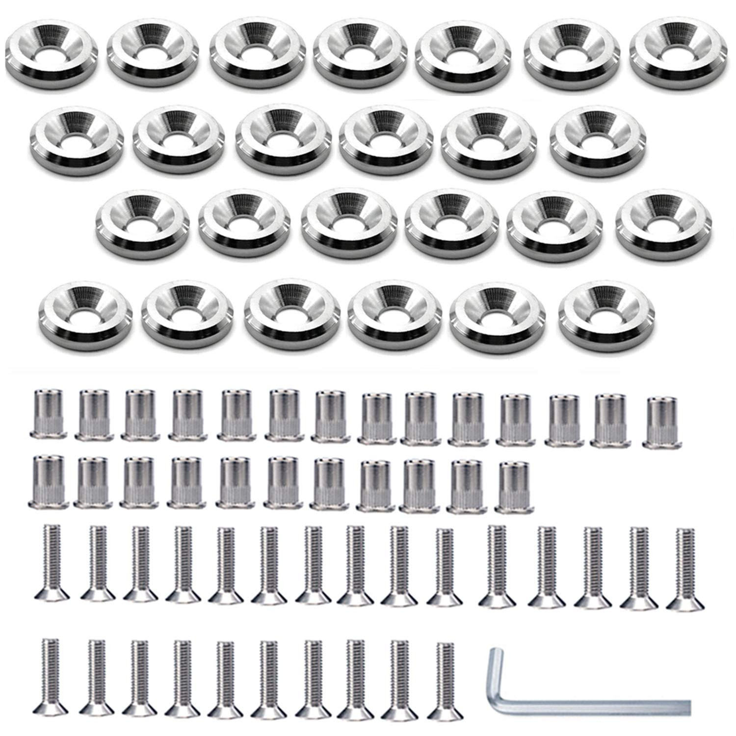 25PCS M5×20mm Stainless Fender Washer Bolt Kit Widebody Engine Fastener