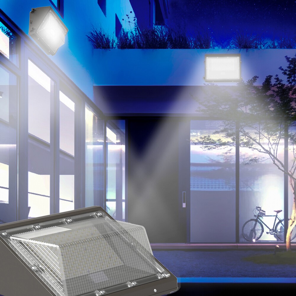 120W LED Wall Pack Light Daylight Dusk to Dawn Photocell Outdoor Wall Light