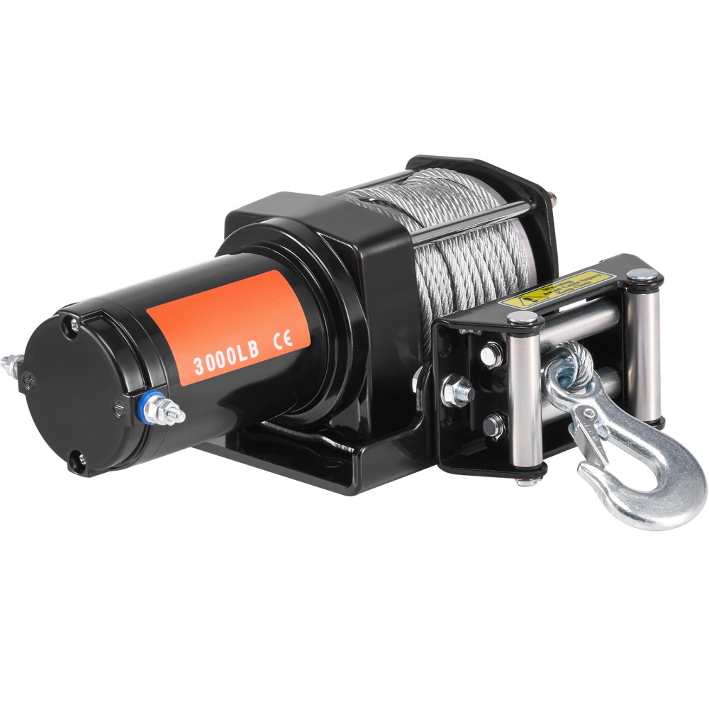 Electric Winch ATV UTV 3000 lb Steel Cable IP55 Waterproof Wired Control