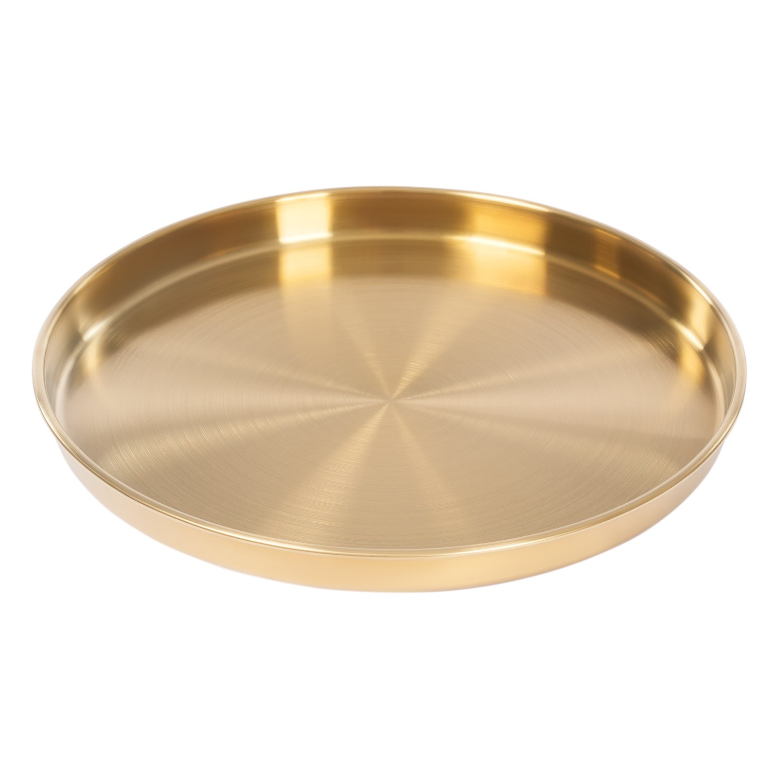 6Pcs Round Serving Trays Stainless Steel Table Tray Gold Decorative Tray