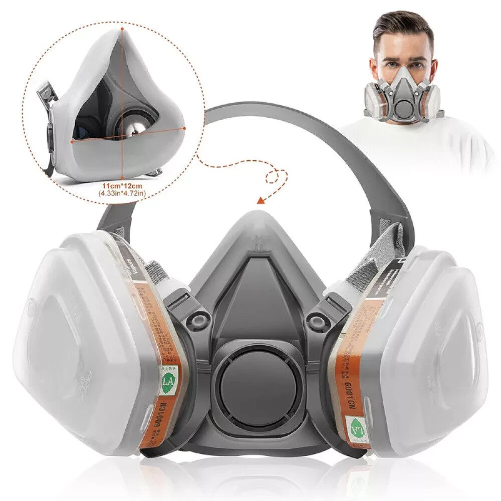 7 in 1 Half Face Gas Mask Facial Chemical Spray Paint Safety 6200 Respirator US