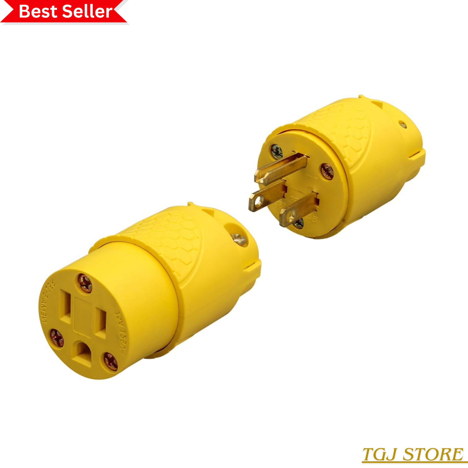 Thunderway Electrical Replacement Plug & Connector Set, Extension Cord Ends Male