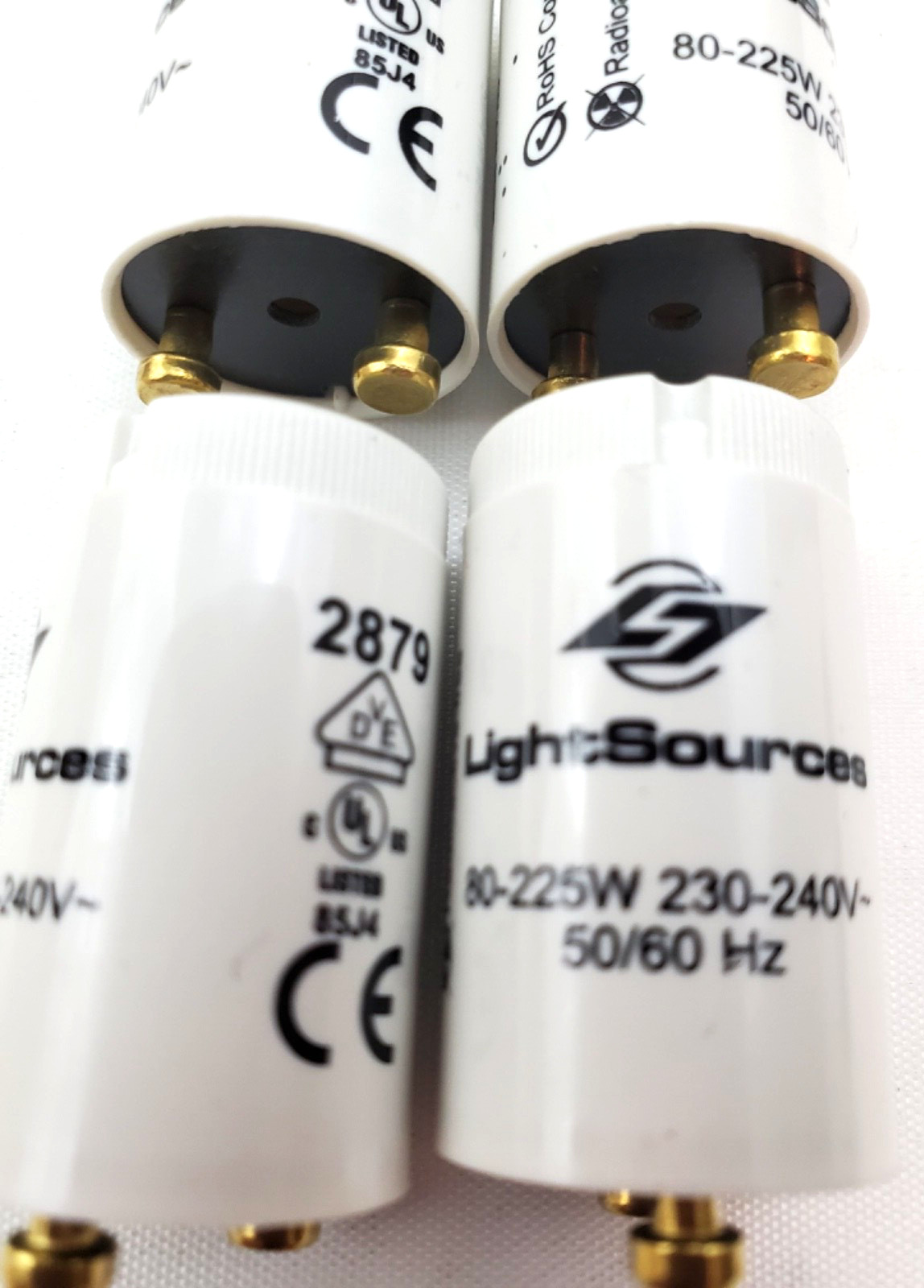 Lot of 4 Light Sources 2879 Tanning Lamp Starters 80-225 Watts 230-240 Volt