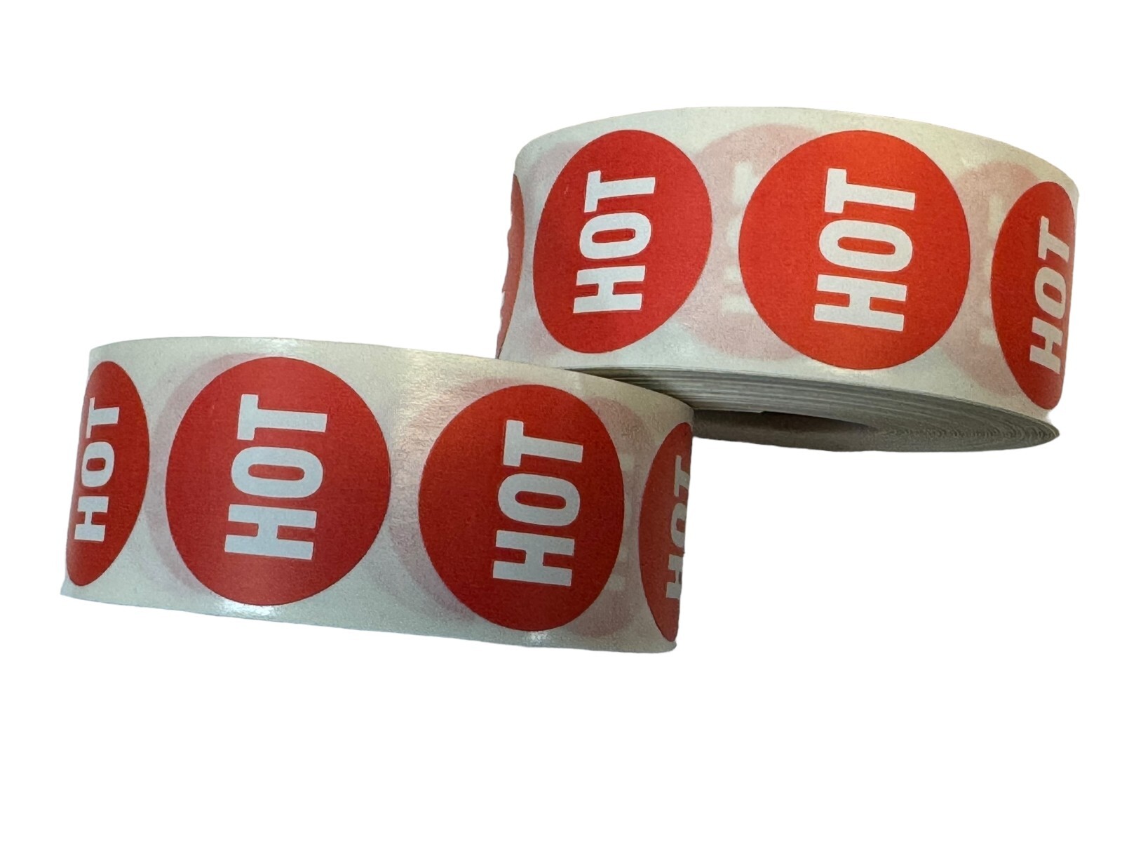 1.125 ” Round Inventory Red HOT Food Temperature Labels Stickers 1000 Per Roll